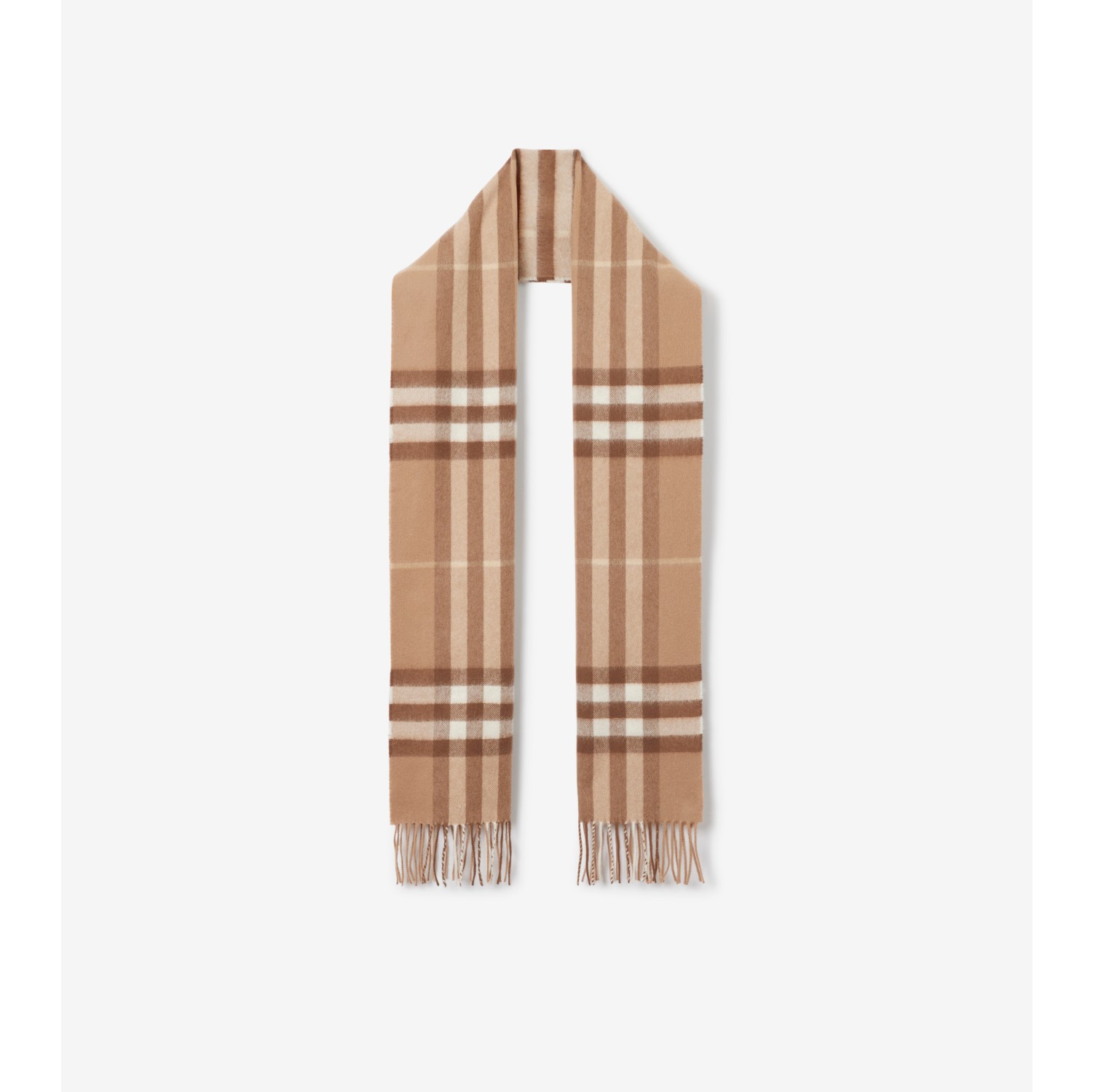 バーバリーチェック カシミアスカーフ (ミッドキャメル) | Burberry®公式サイト