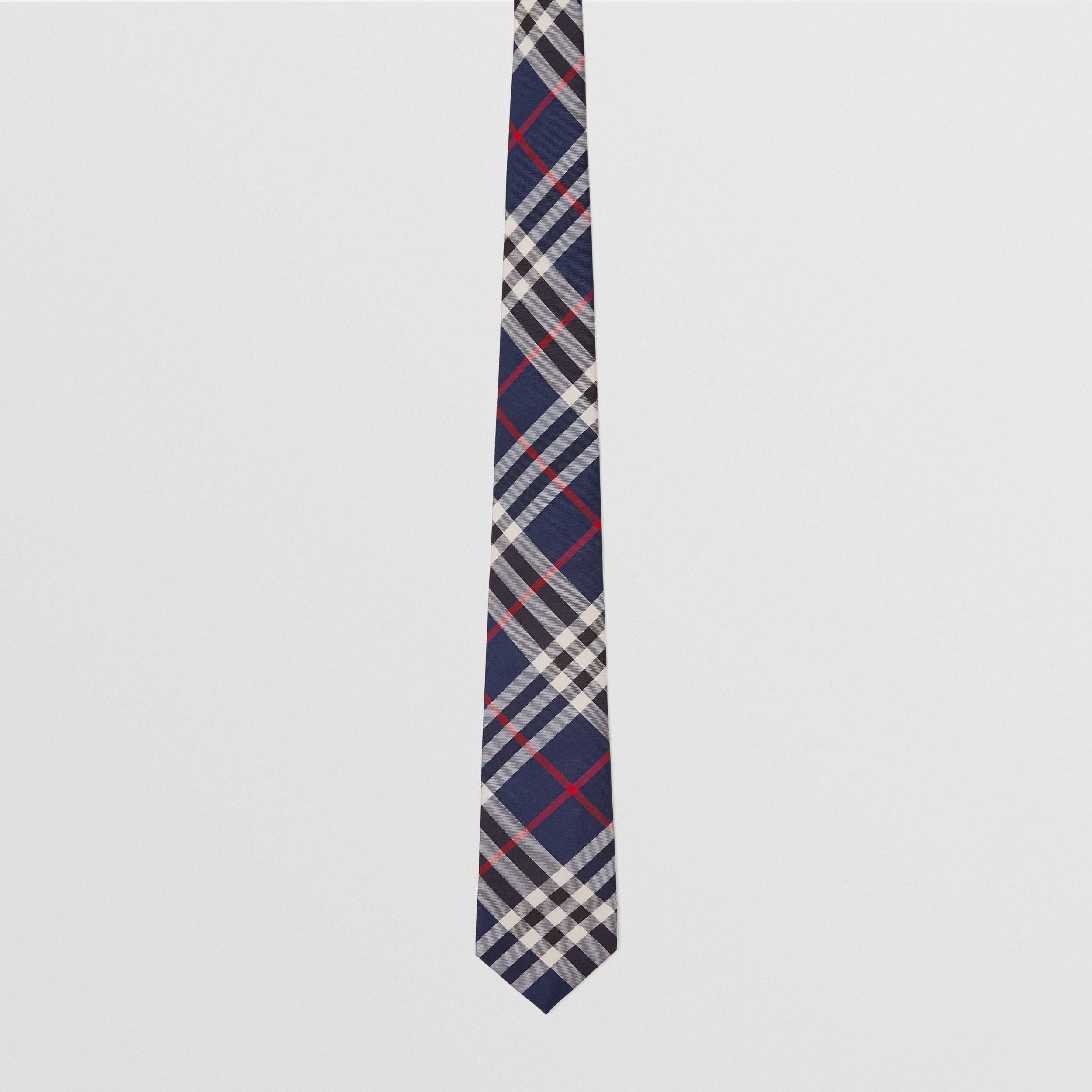 Gravata de seda em Vintage Check com corte clássico (Azul-marinho) - Homens | Burberry® oficial - 4