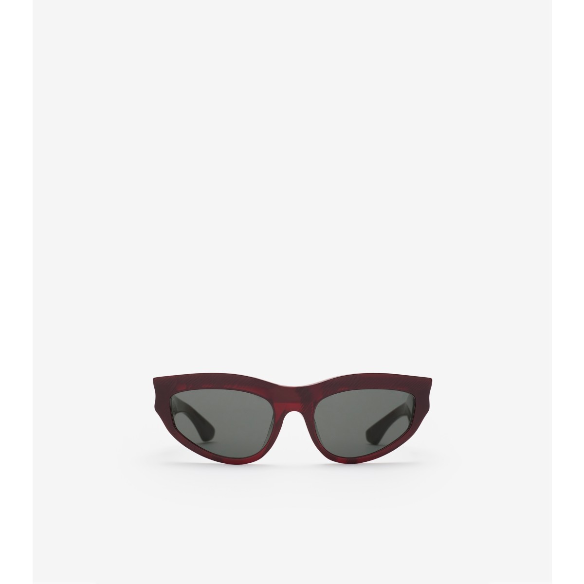 Shop Burberry Classic Oval Sunglasses In Red Check