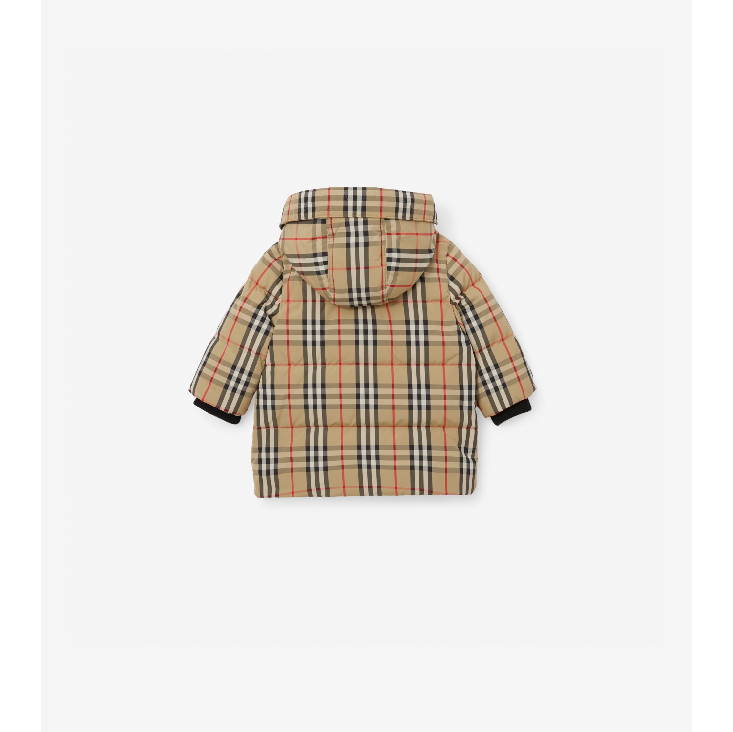 ホースフェリーモチーフ ヴィンテージチェック パファーコート (アーカイブベージュ) - チルドレンズ | Burberry®公式サイト