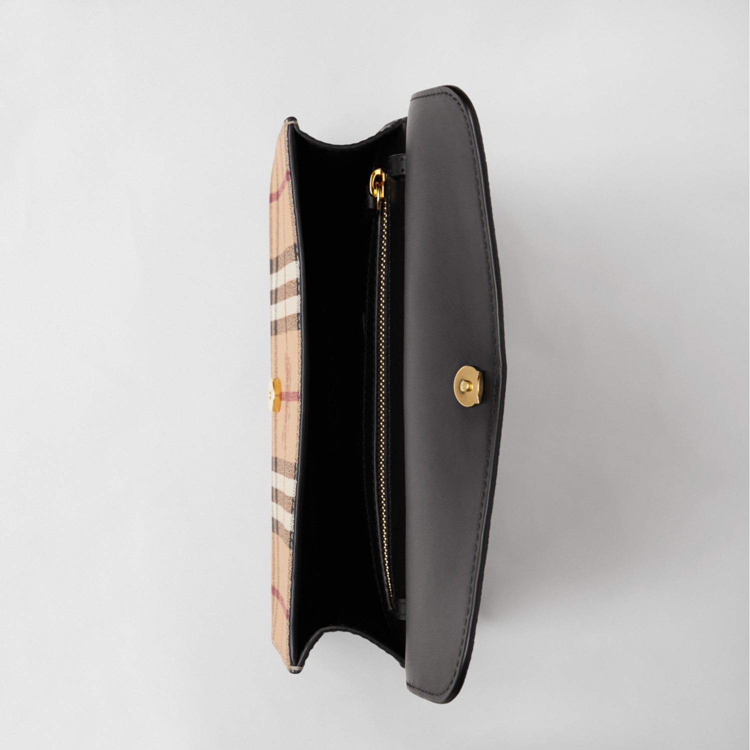 Check Ecanvas and Leather Crossbody Bag in Black Women Burberry