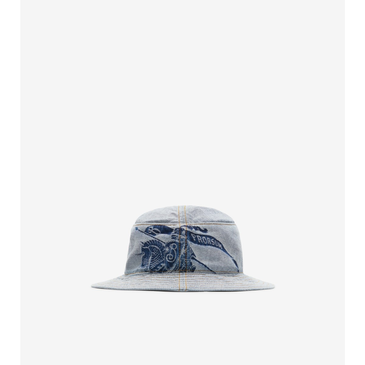 Burberry Logo-print Denim Bucket Hat In Indigo