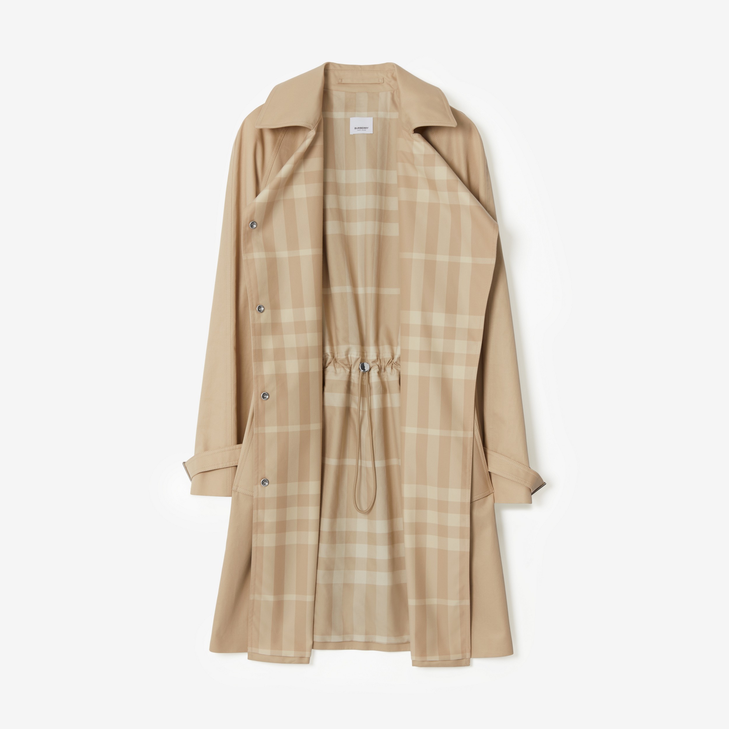 Drawcord Detail Cotton Gabardine Car Coat in Soft Fawn - Women | Burberry® Official - 2