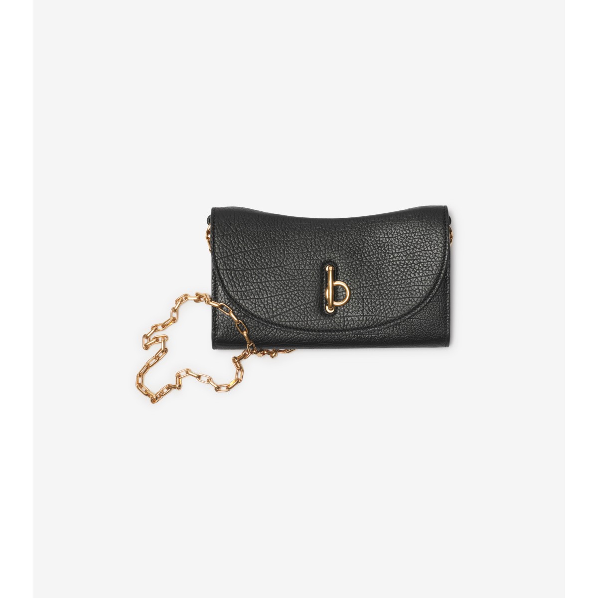 Shop Burberry Rocking Horse Chain Strap Wallet​ In Black