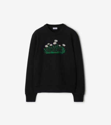 Baumwollsweatshirt mit Gänseblümchen-Logo (Schwarz) - Damen, Baumwolle ...