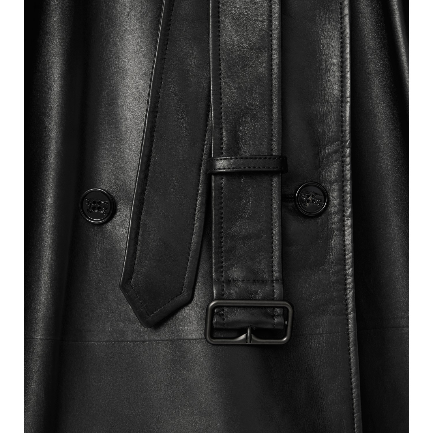 Long Leather Castleford Trench Coat