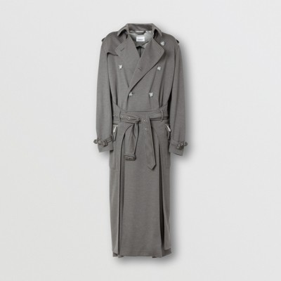 grey burberry trench coat