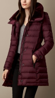 Down-Filled Coat with Shearling Collar | Burberry