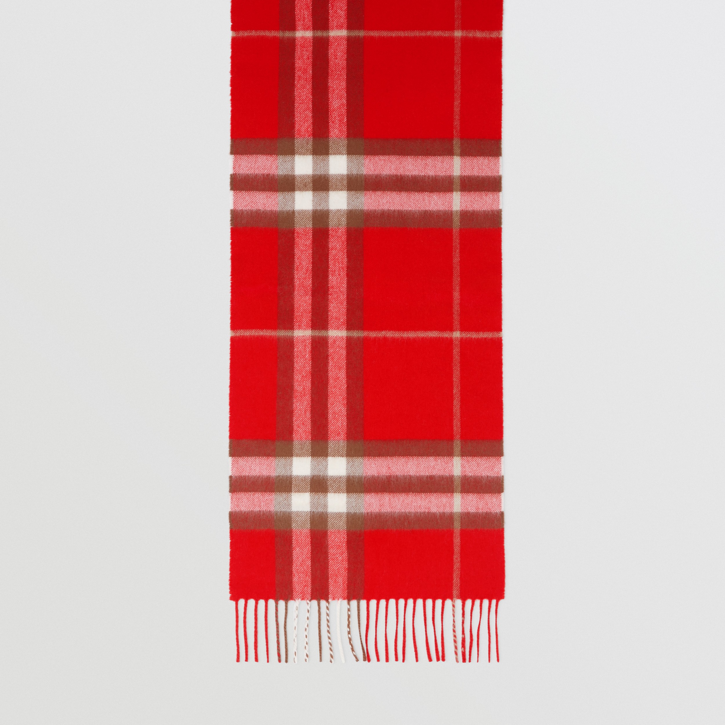 The Classic Check Cashmere Scarf in Red | Burberry® Official - 4