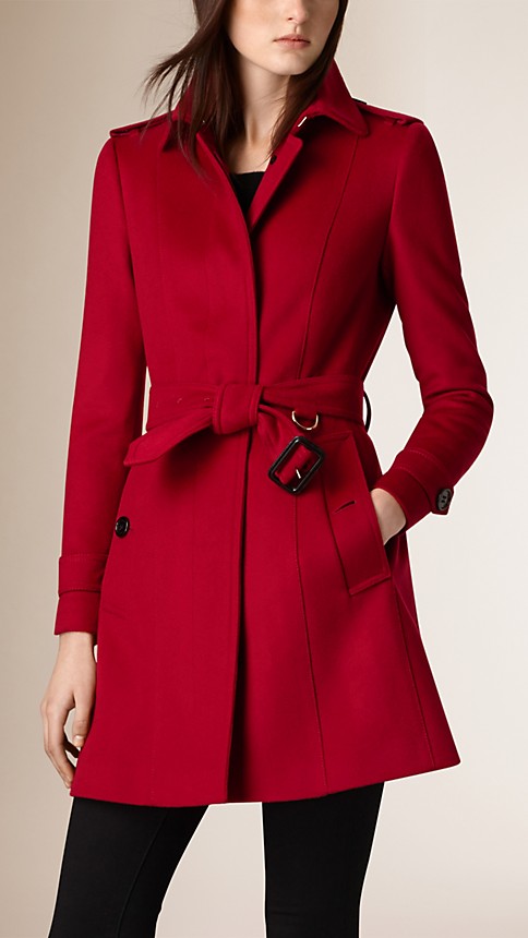 Pleat Detail Wool Cashmere Trench Coat | Burberry