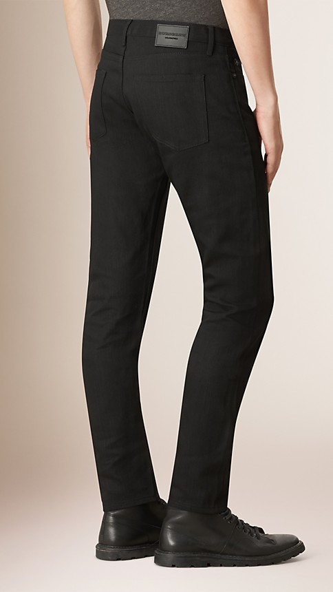 Skinny Fit Black Selvedge Jeans | Burberry
