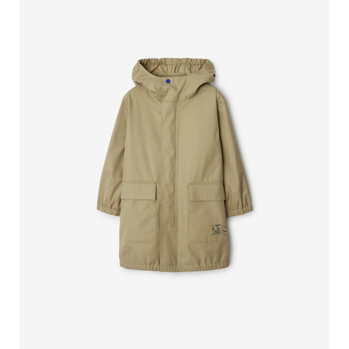 Burberry Logo-embroidered Gabardine Parka In Hunter