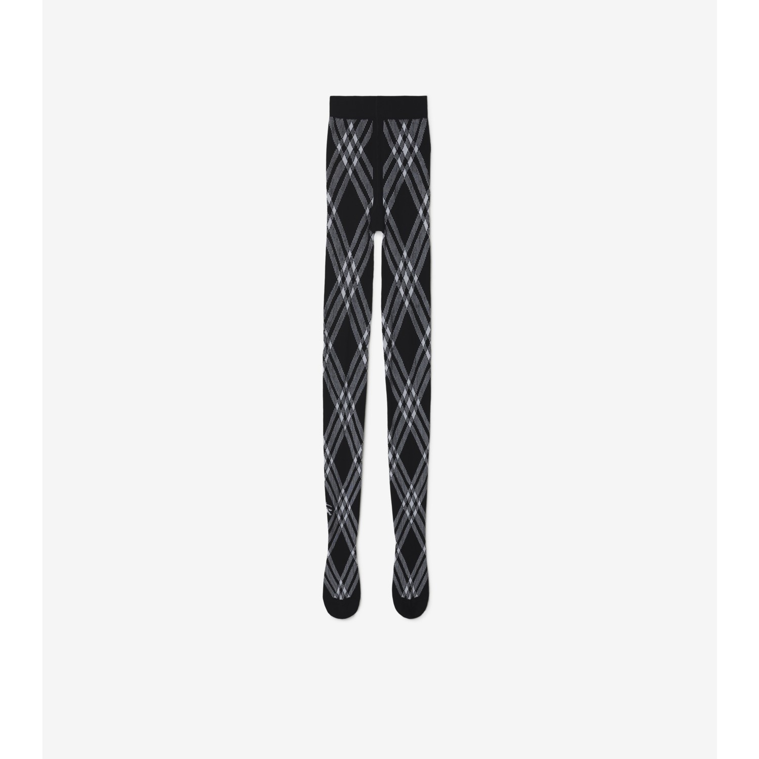 Check Wool Blend Tights in Black/white | Burberry® Official