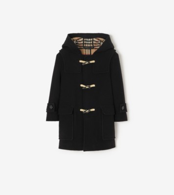 ウールブレンド ダッフルコート (ブラック) | Burberry®公式サイト