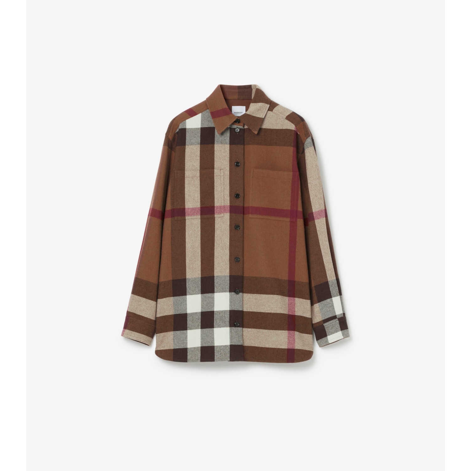 Burberry Check Wool Cotton Flannel Shirt , Size: 14