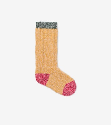 Colour Block Cashmere Blend Socks in Daffodil - Children | Burberry® Official