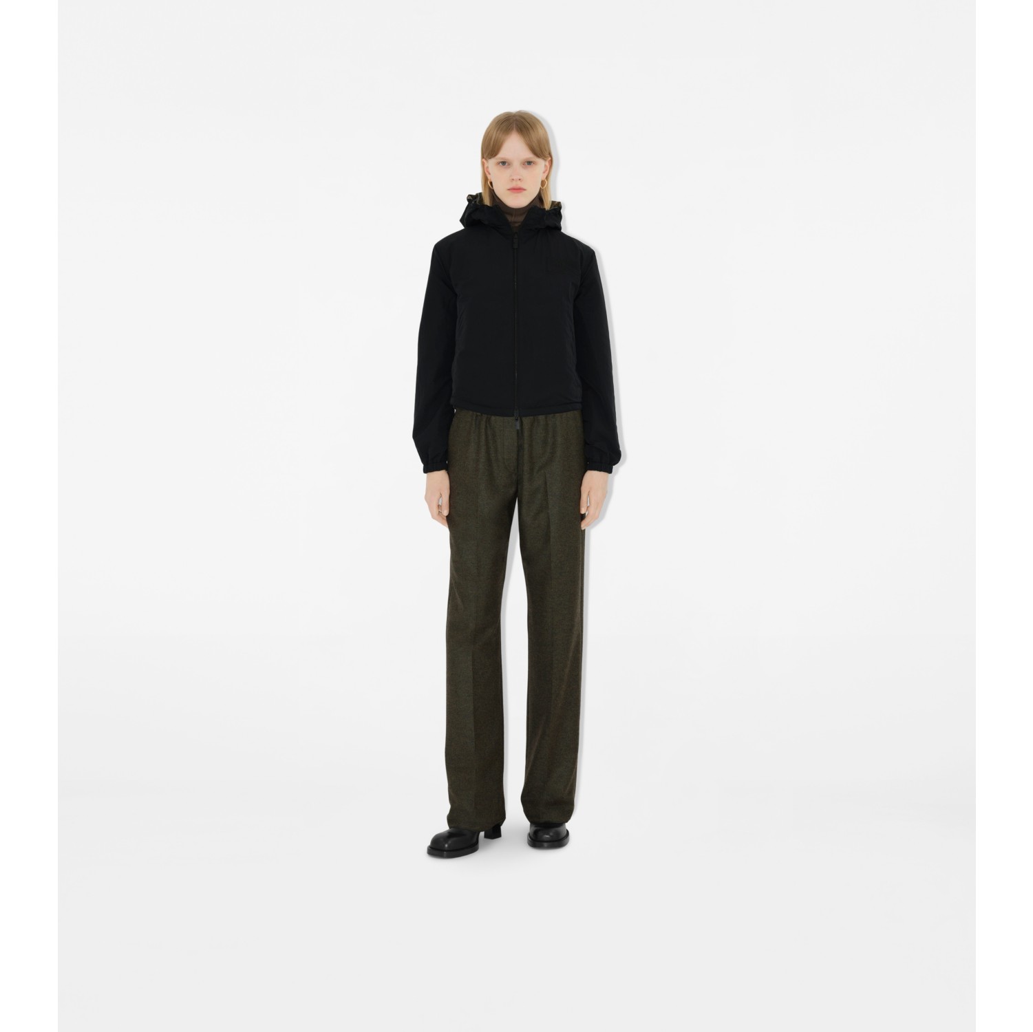 Cropped Reversible Check Jacket