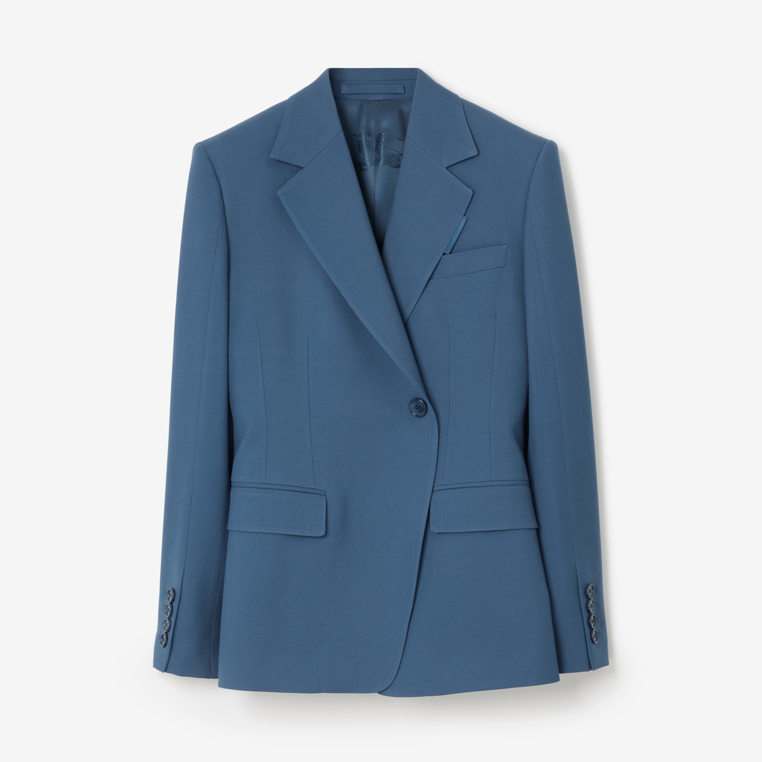 Wool Tailored Jacket in Muted Navy - Women | Burberry® Official - 1