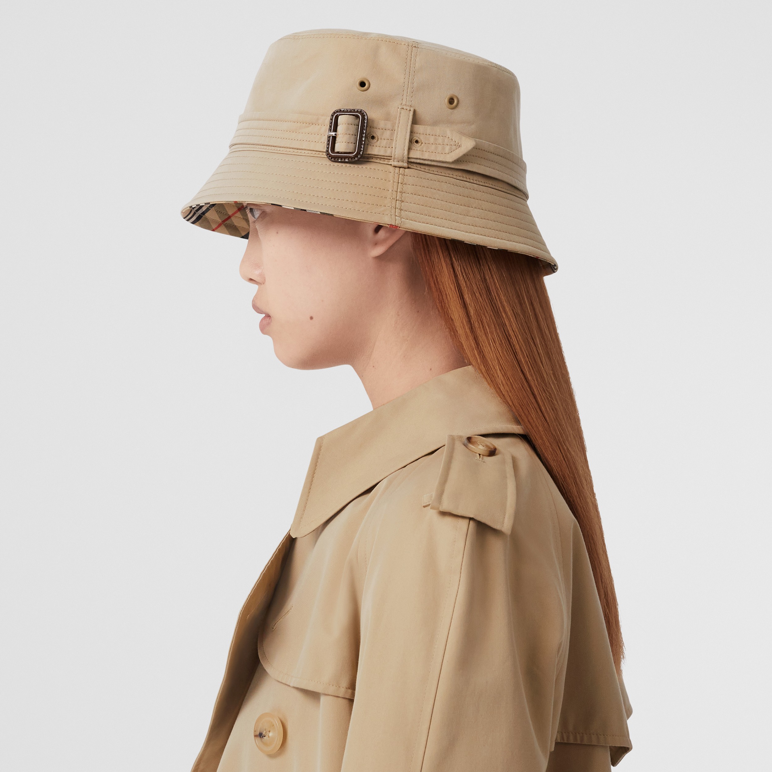 Natural Womens Mens Accessories Mens Hats Burberry Cotton Canvas Bucket Hat in Honey 