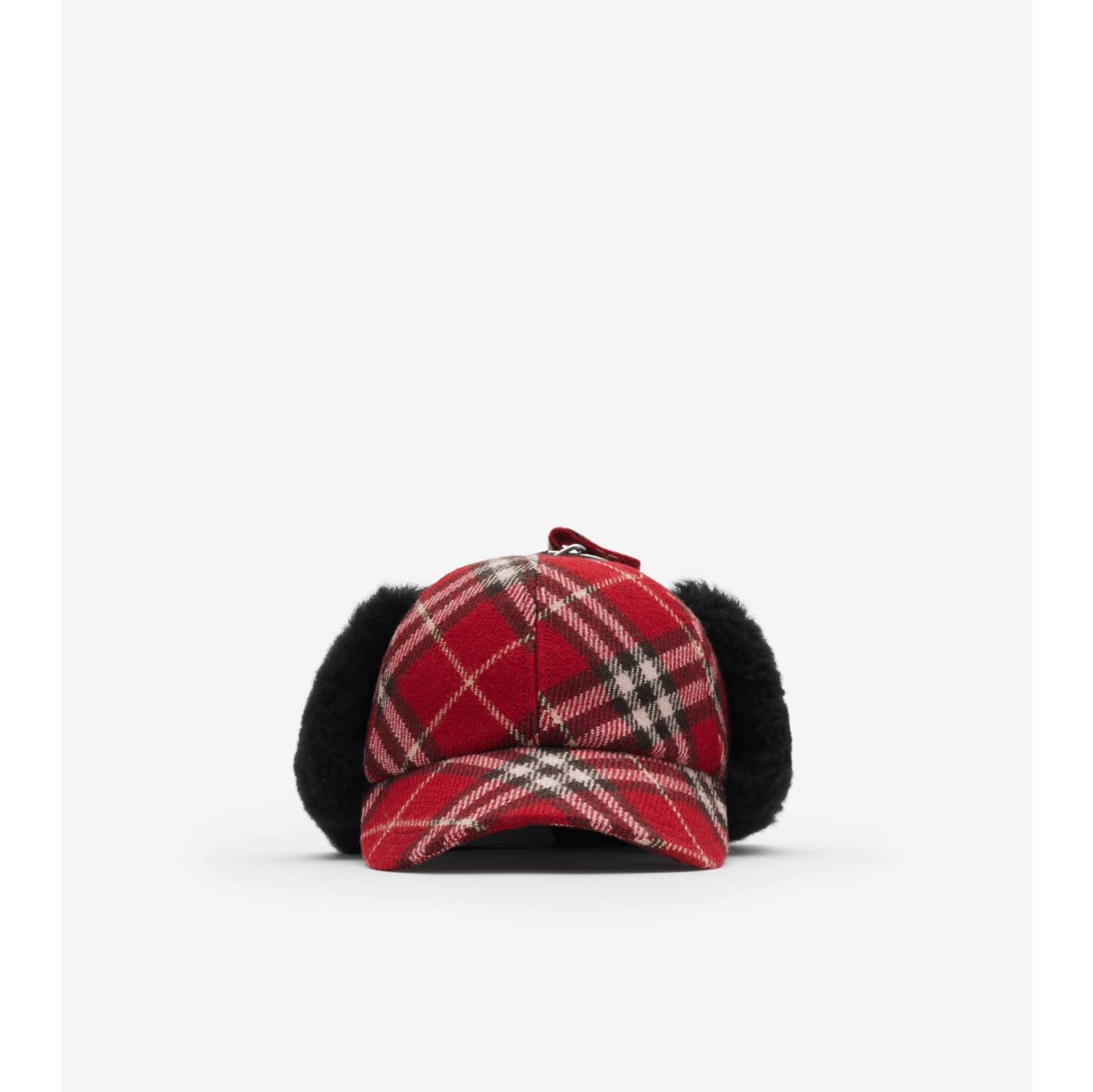 Check Wool Trapper Cap