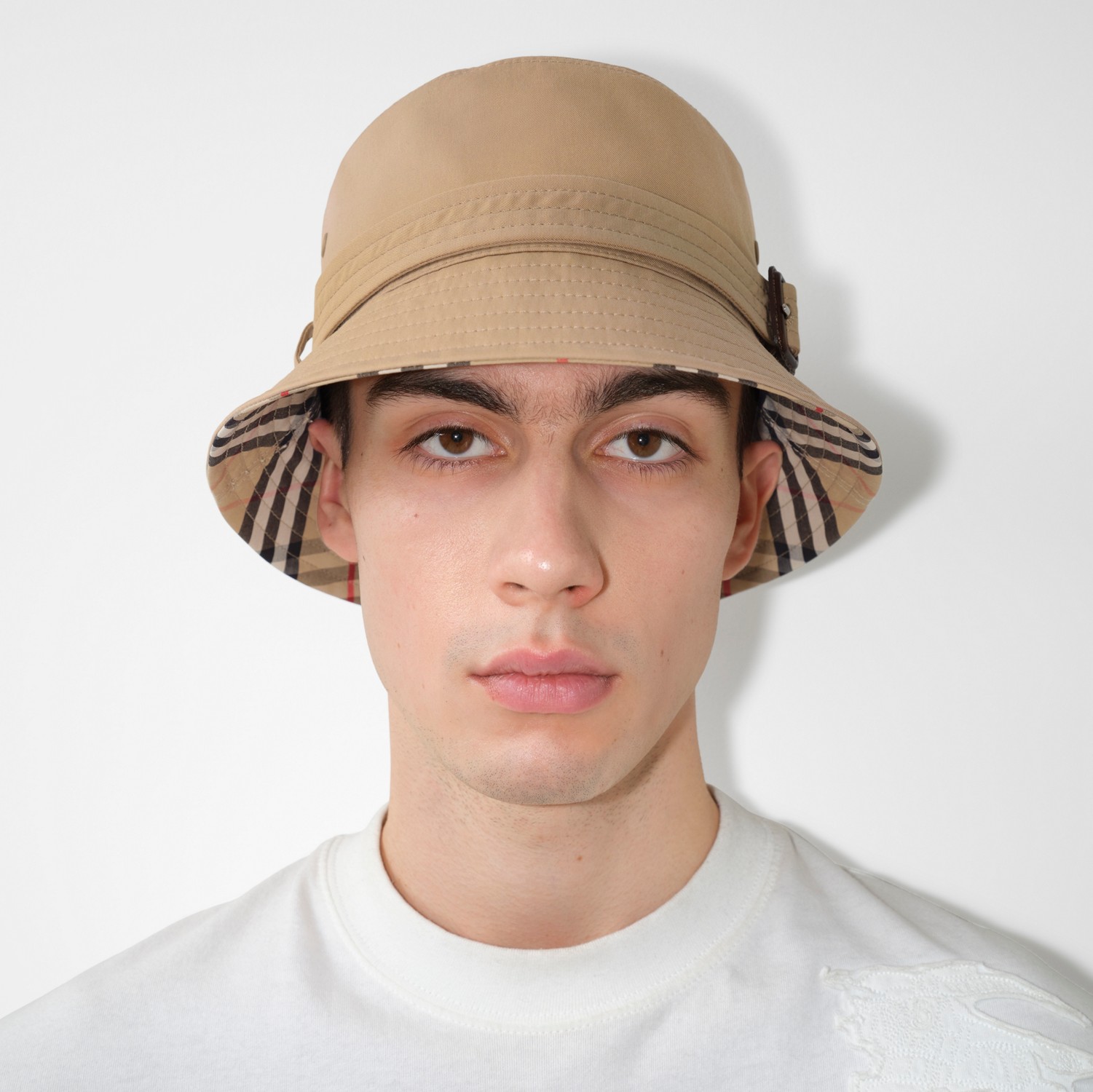 Cotton Gabardine Belted Bucket Hat