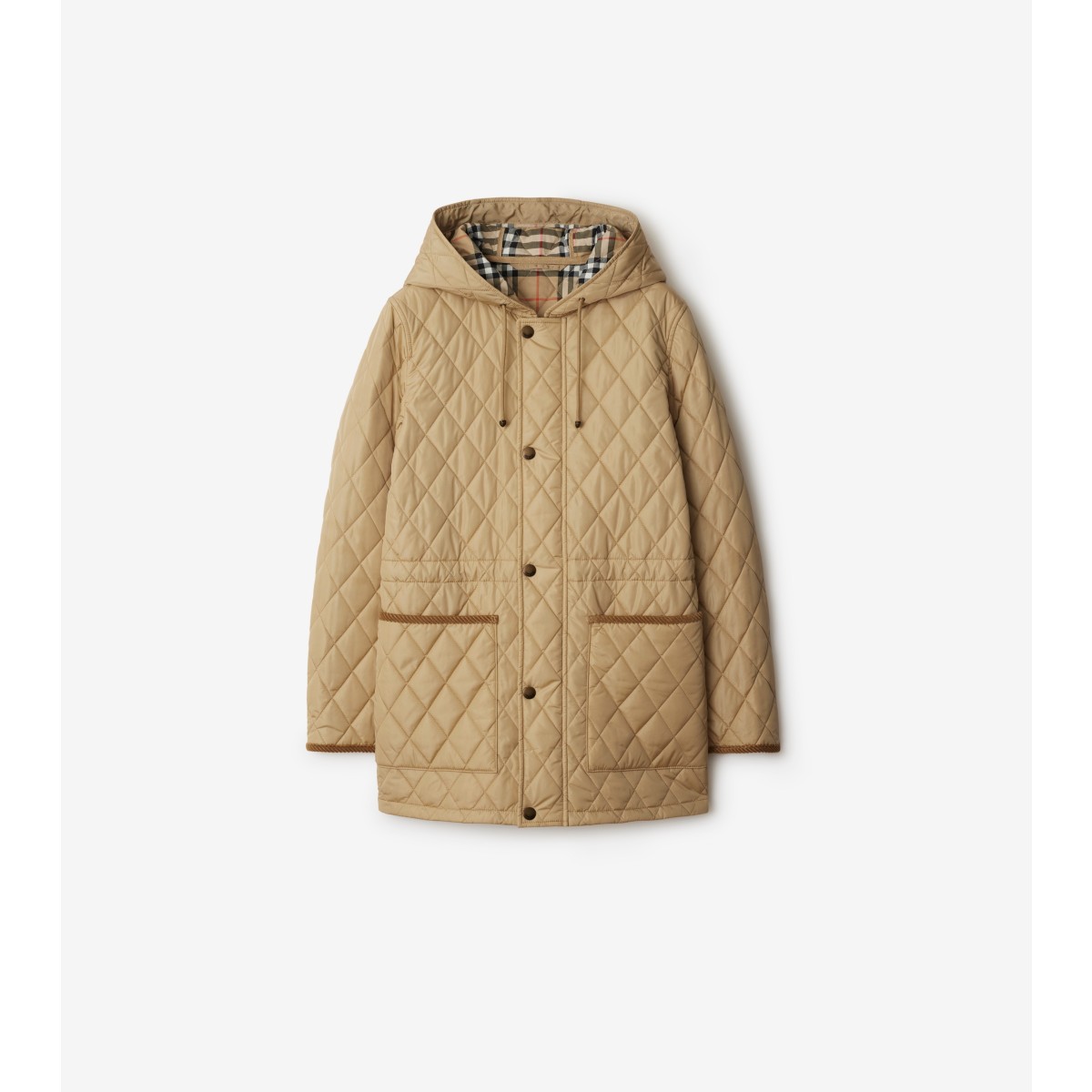  Check Quilted Nylon Parka