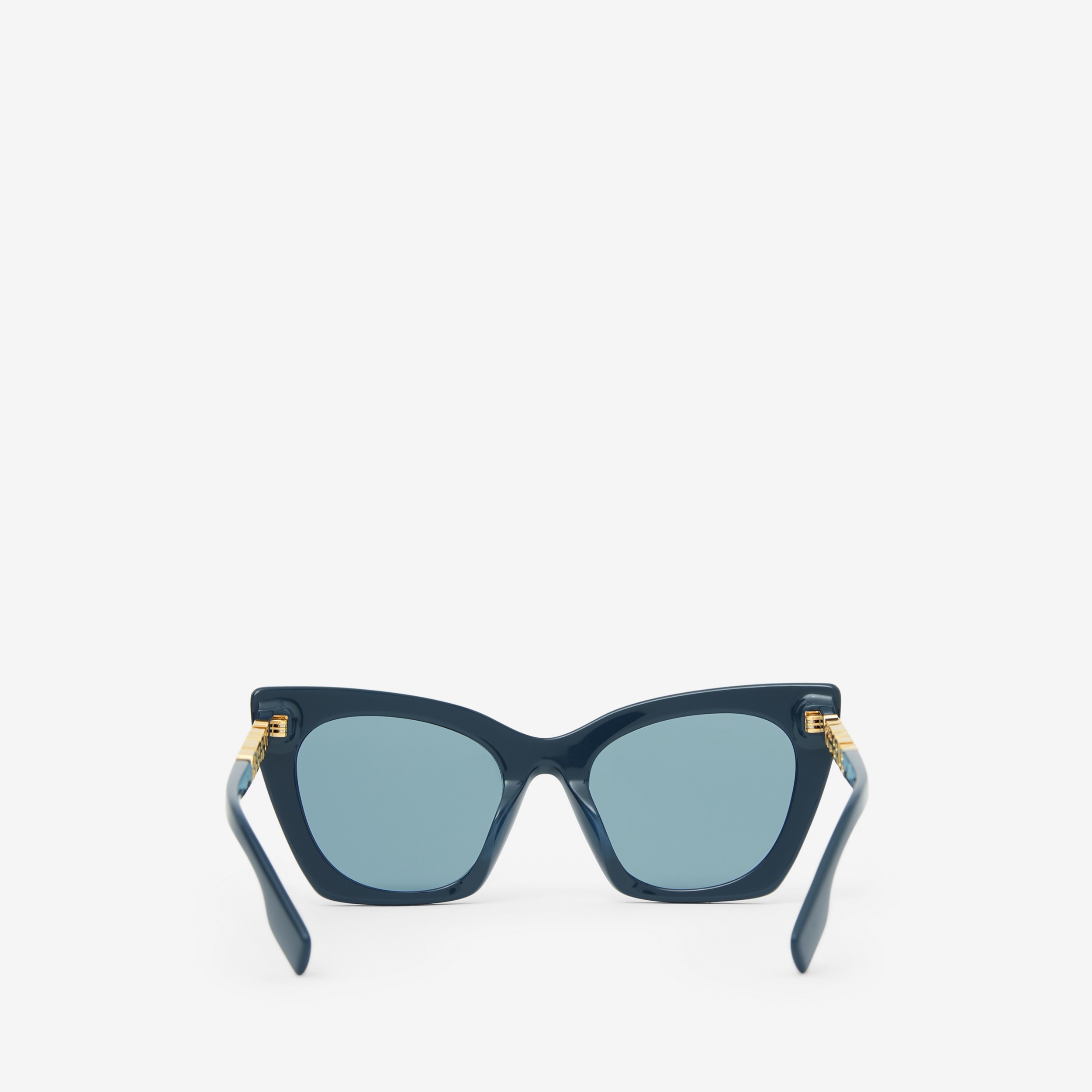 Logo Detail Cat-eye Frame Sunglasses in Navy Blue - Women | Burberry® Official - 3