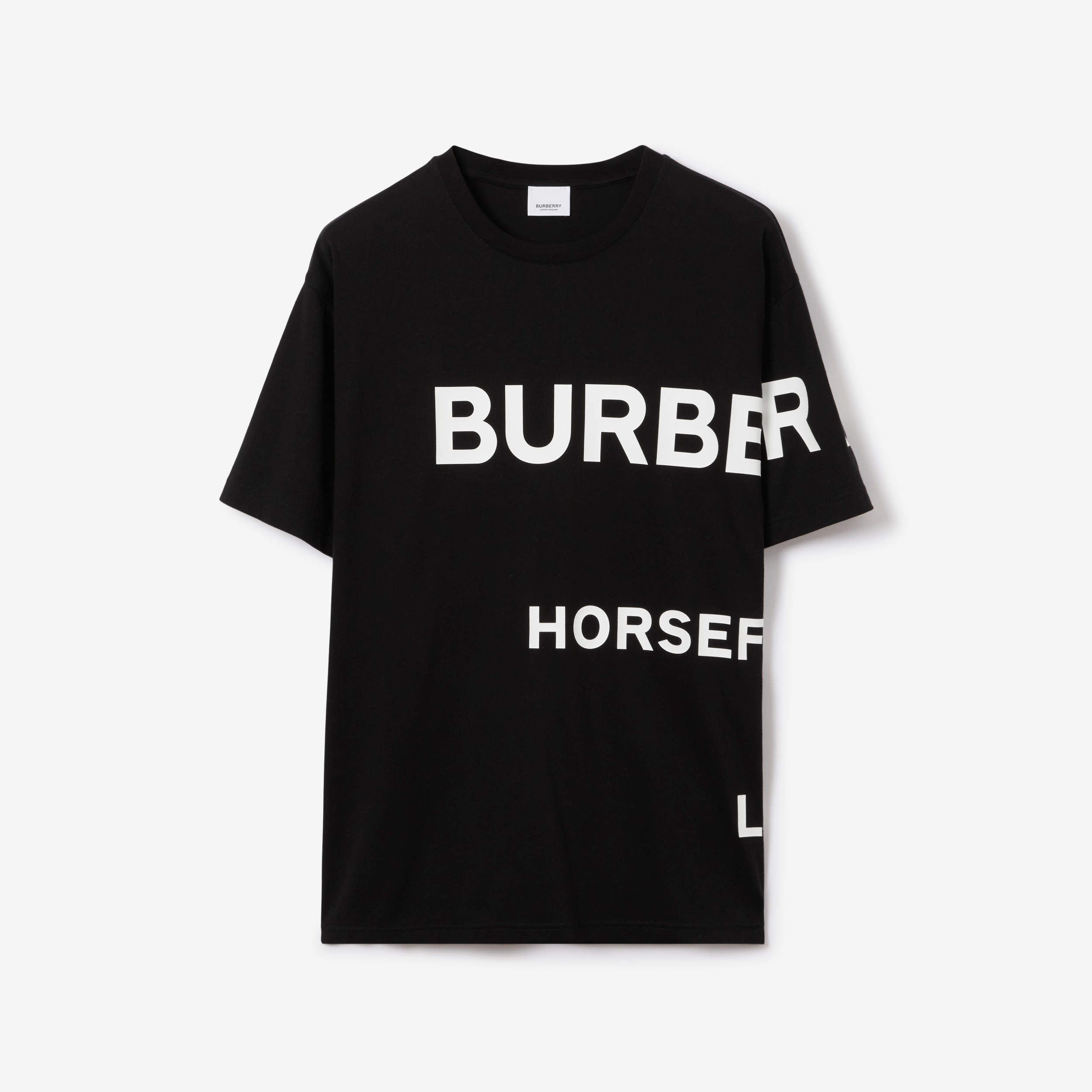 Horseferry Print Cotton T-shirt in Black/white - Men | Burberry® Official