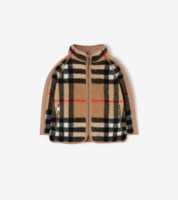 Check Fleece Jacket in Archive beige | Burberry® Official