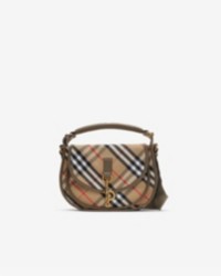 Bolsa carteiro B Clip pequena com estampa Check em areia da Burberry