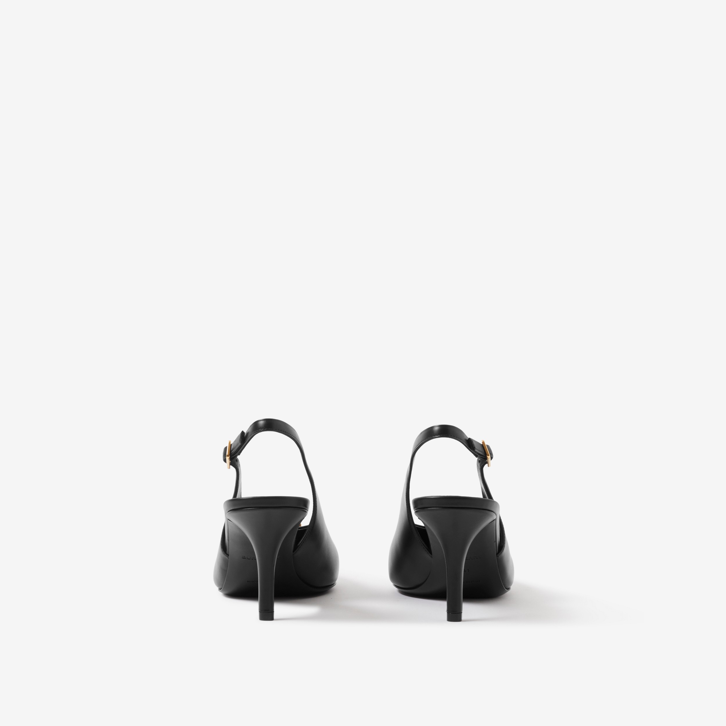 Escarpins à talon ouvert en cuir Monogram (Noir) - Femme | Site officiel Burberry® - 3