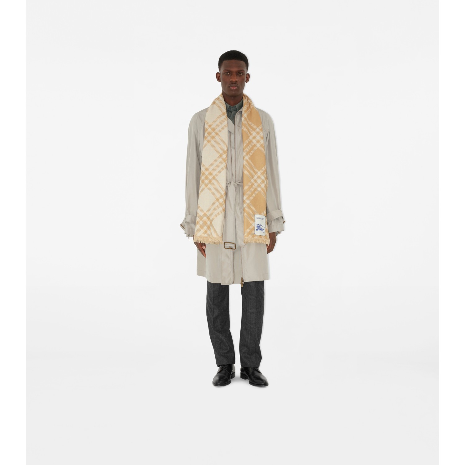 Foulard en laine et soie Check
