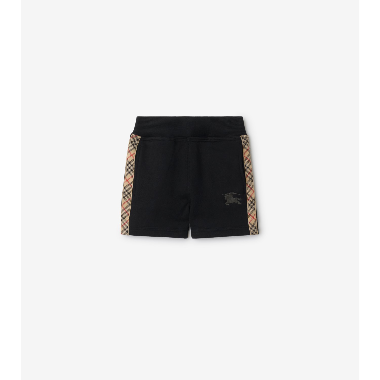 Check Trim Cotton Shorts