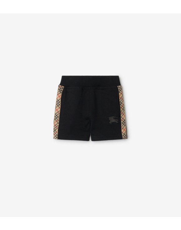Check Trim Cotton Shorts