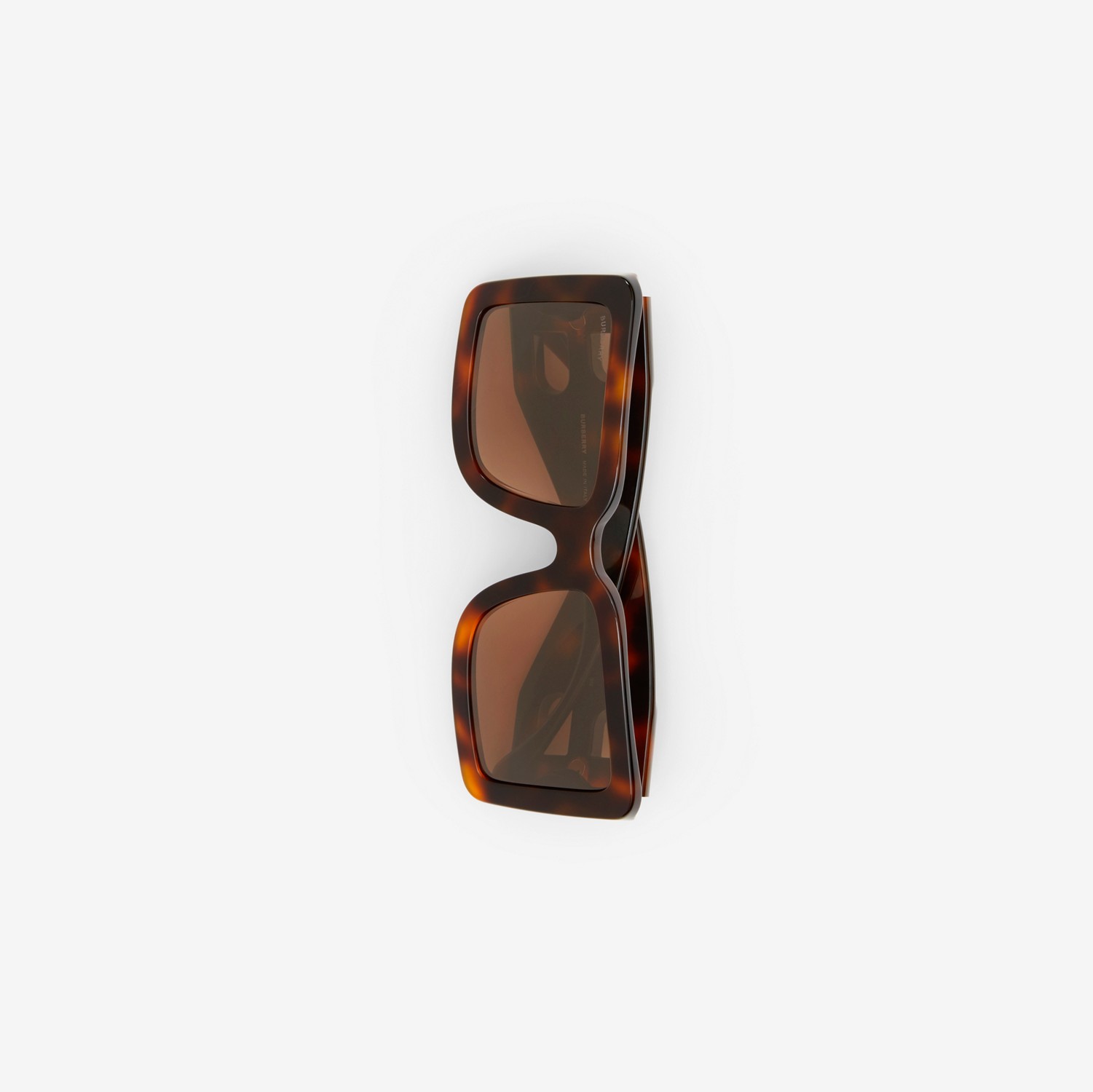 Óculos de sol com armação quadrada e logotipo B (Âmbar  Efeito Casco  Tartaruga) - Mulheres | Burberry® oficial