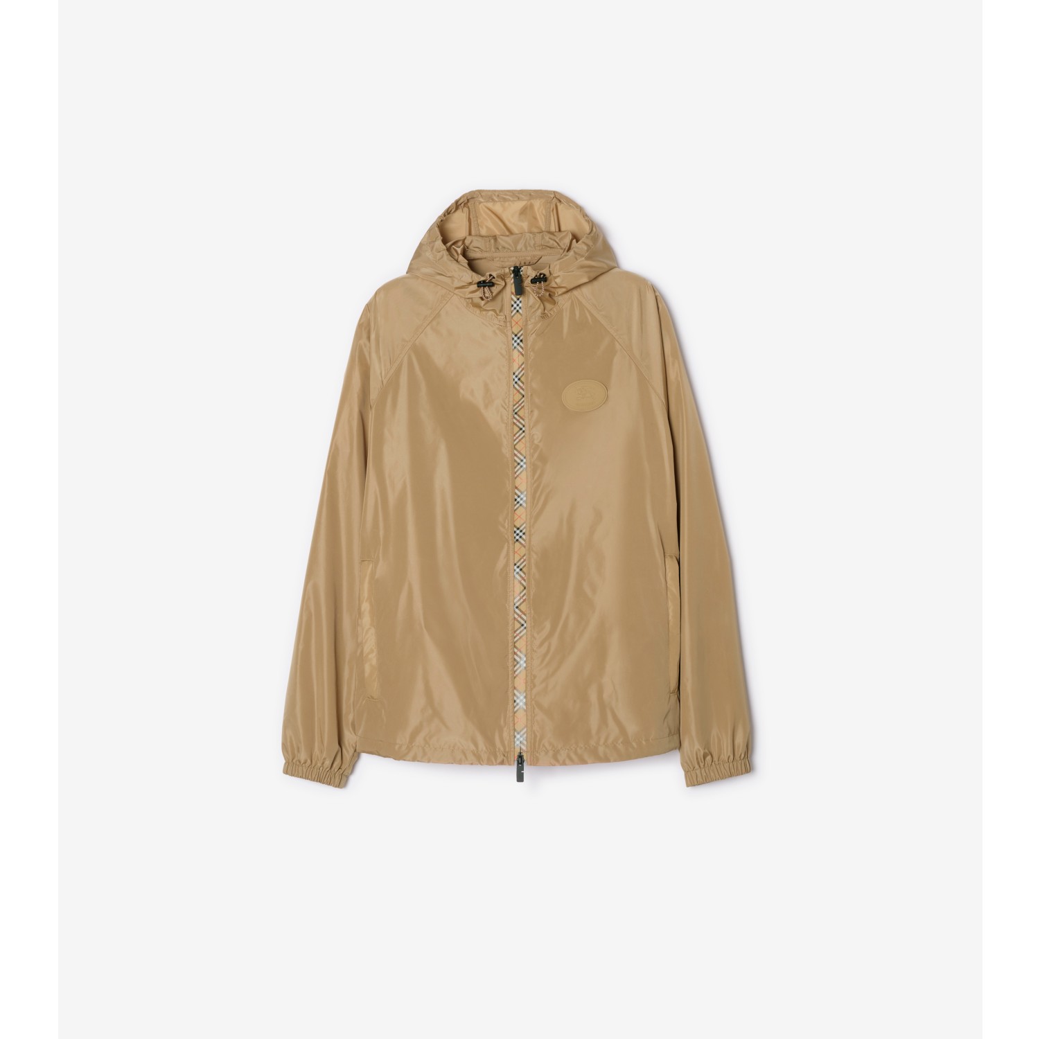Checker-tape Nylon Hooded Jacket