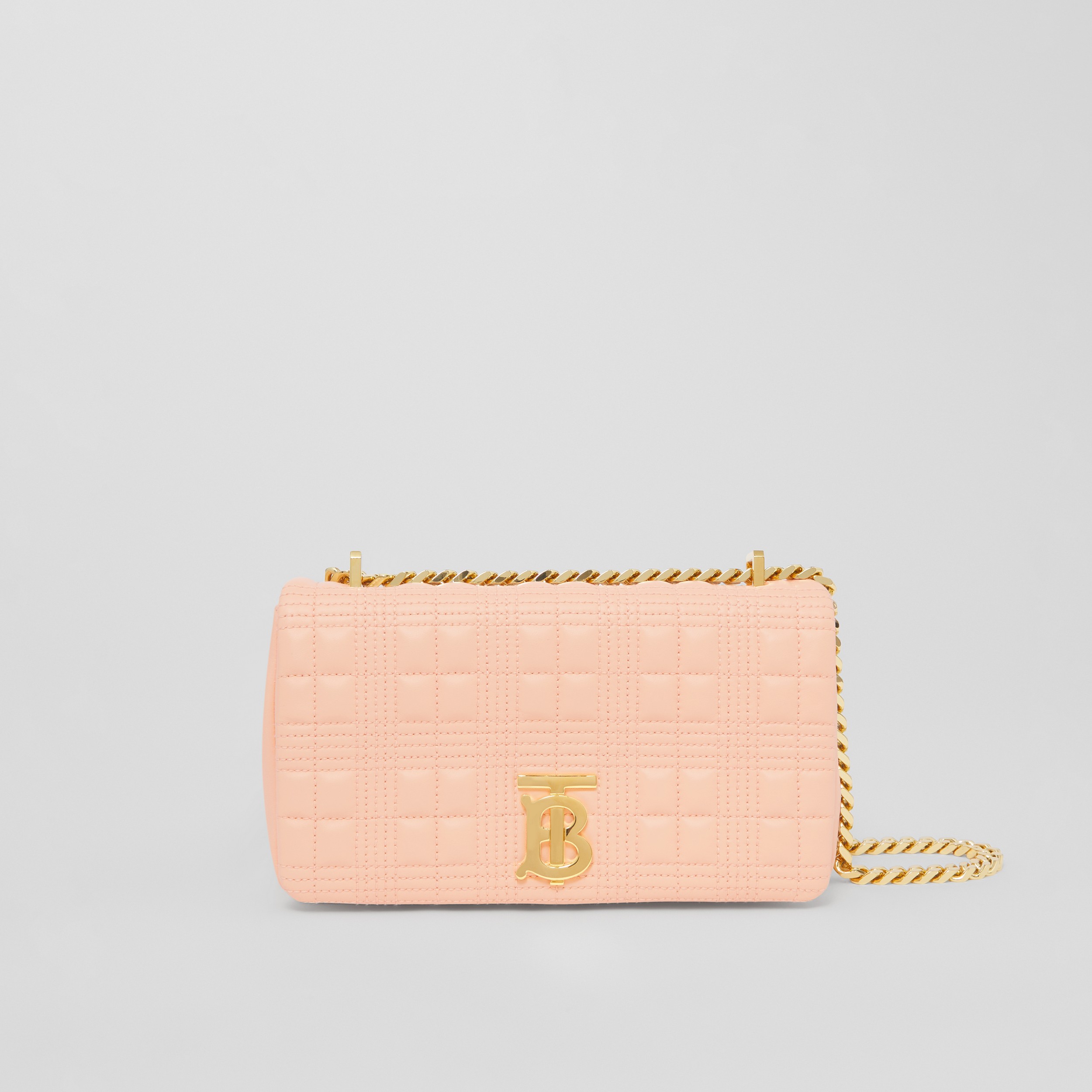 Small Quilted Lambskin Lola Bag in Peach Pink - Women | Burberry® Official - 1