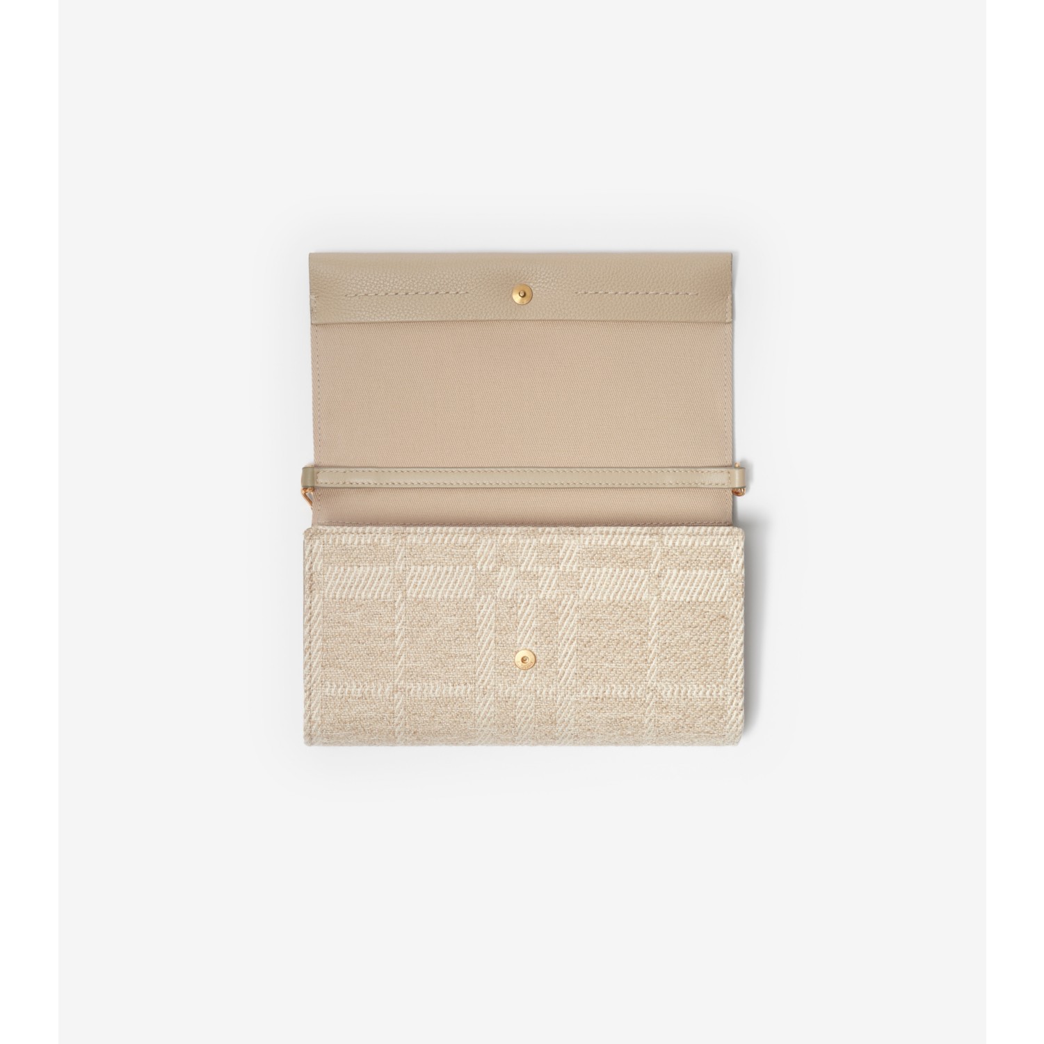 Cotswolds Chain Strap Wallet in Natural beige - Women, Cotton, Linen | Burberry® Official