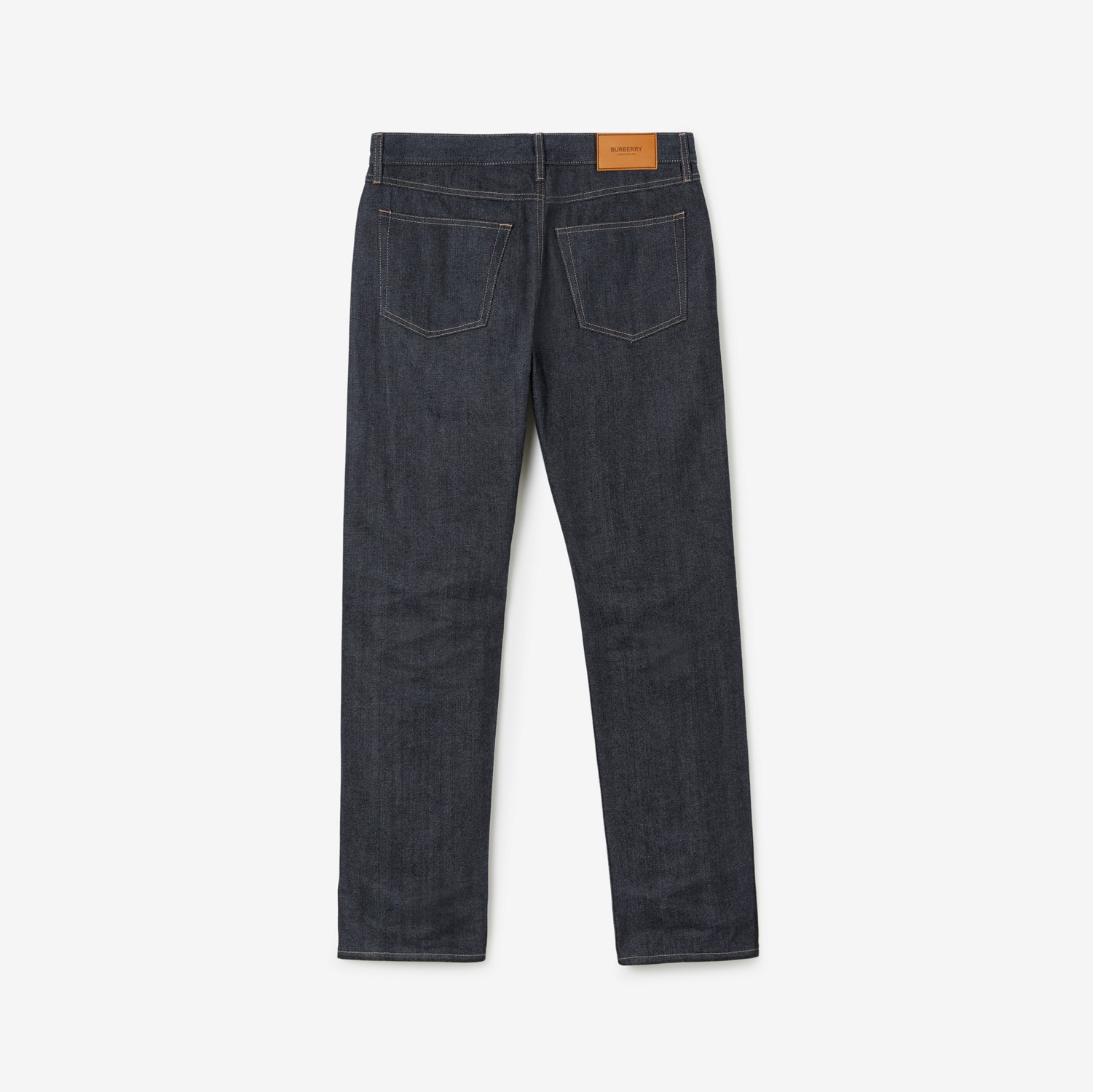 Calças jeans em brim japonês com corte reto (Índigo) - Homens | Burberry® oficial