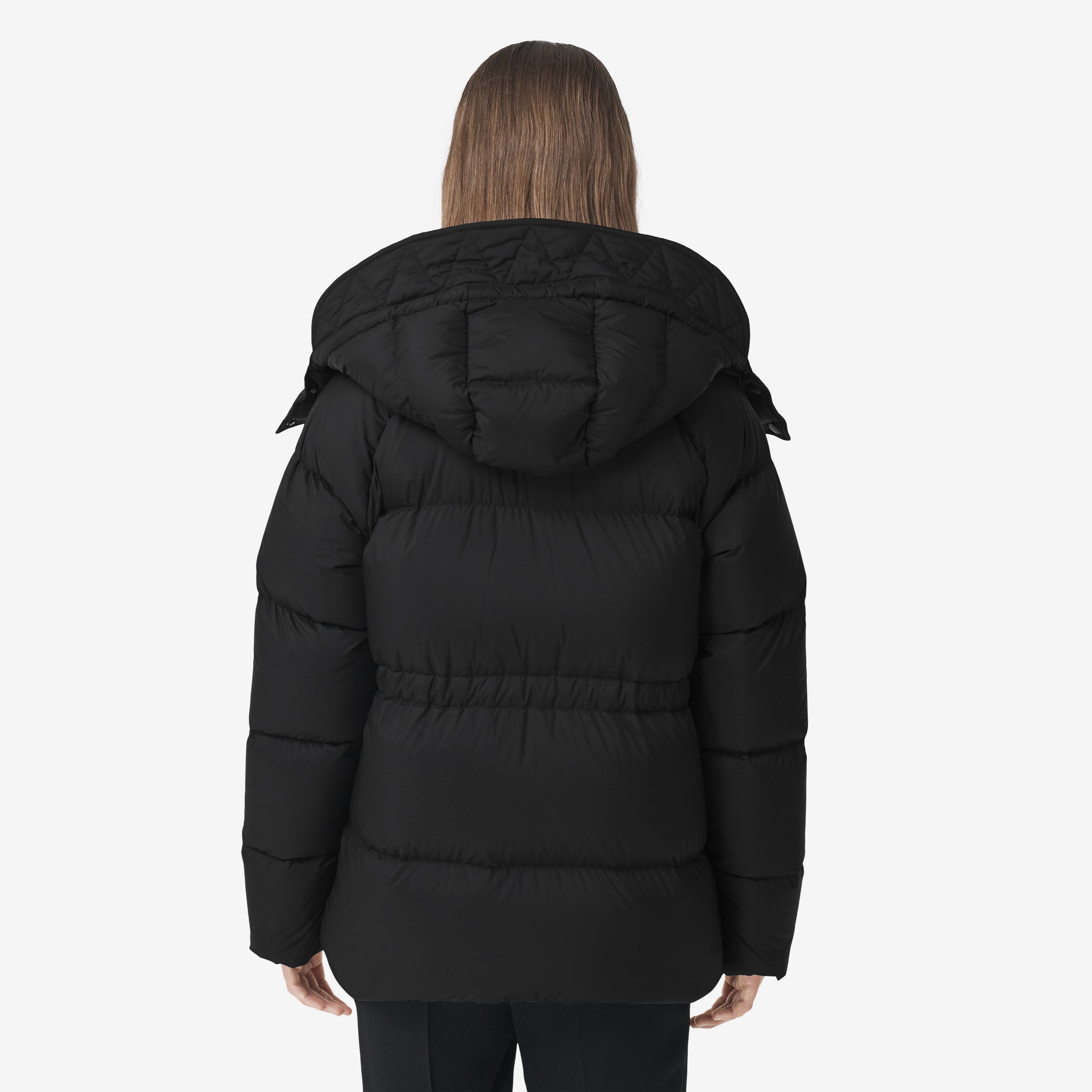 Detachable Hood Nylon Puffer Jacket in Black - Women | Burberry® Official - 3
