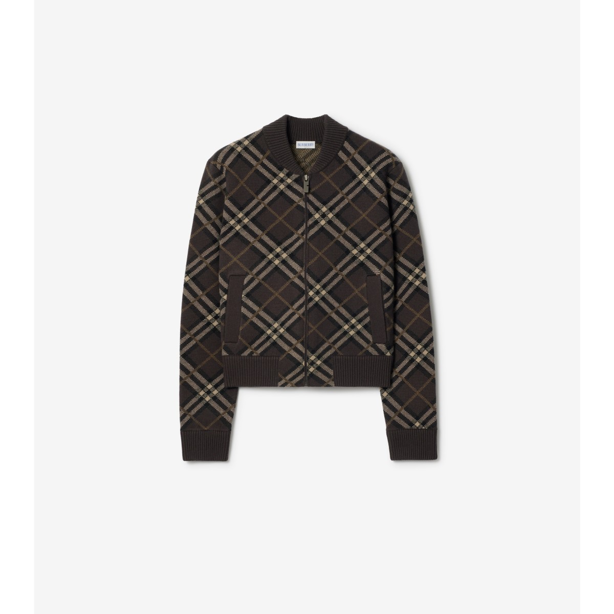  Check Wool Cashmere Bomber Jacket