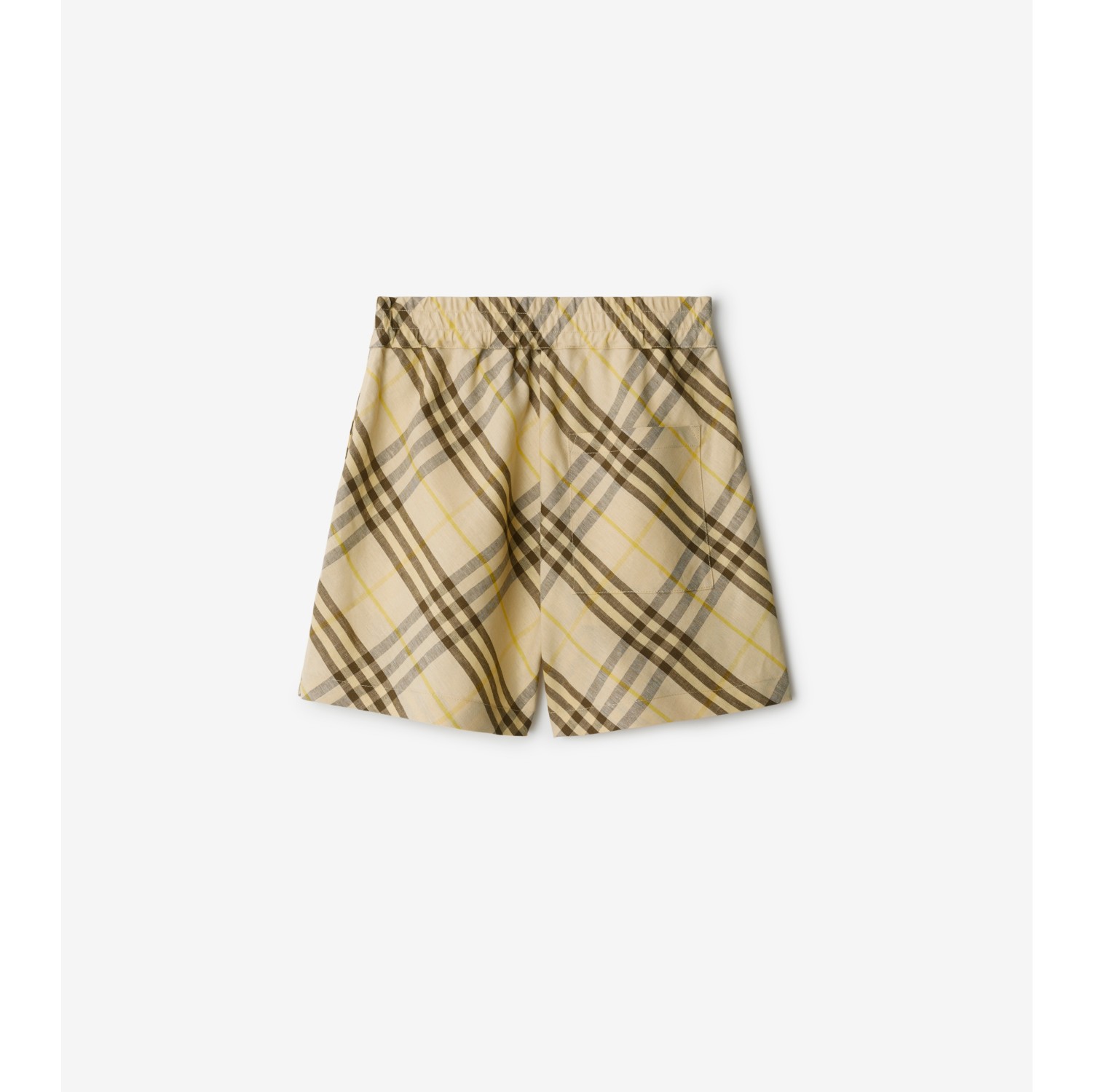 Check Linen Shorts in Wheat - Women, Nylon | Burberry® Official