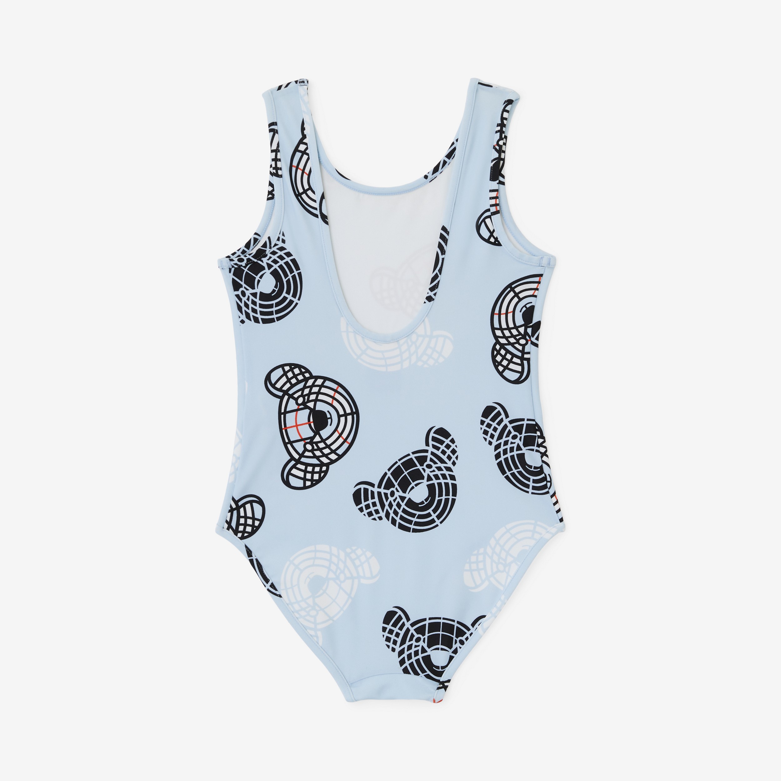 Thomas Bear Print Stretch Nylon Swimsuit in Pale Blue | Burberry® Official - 2