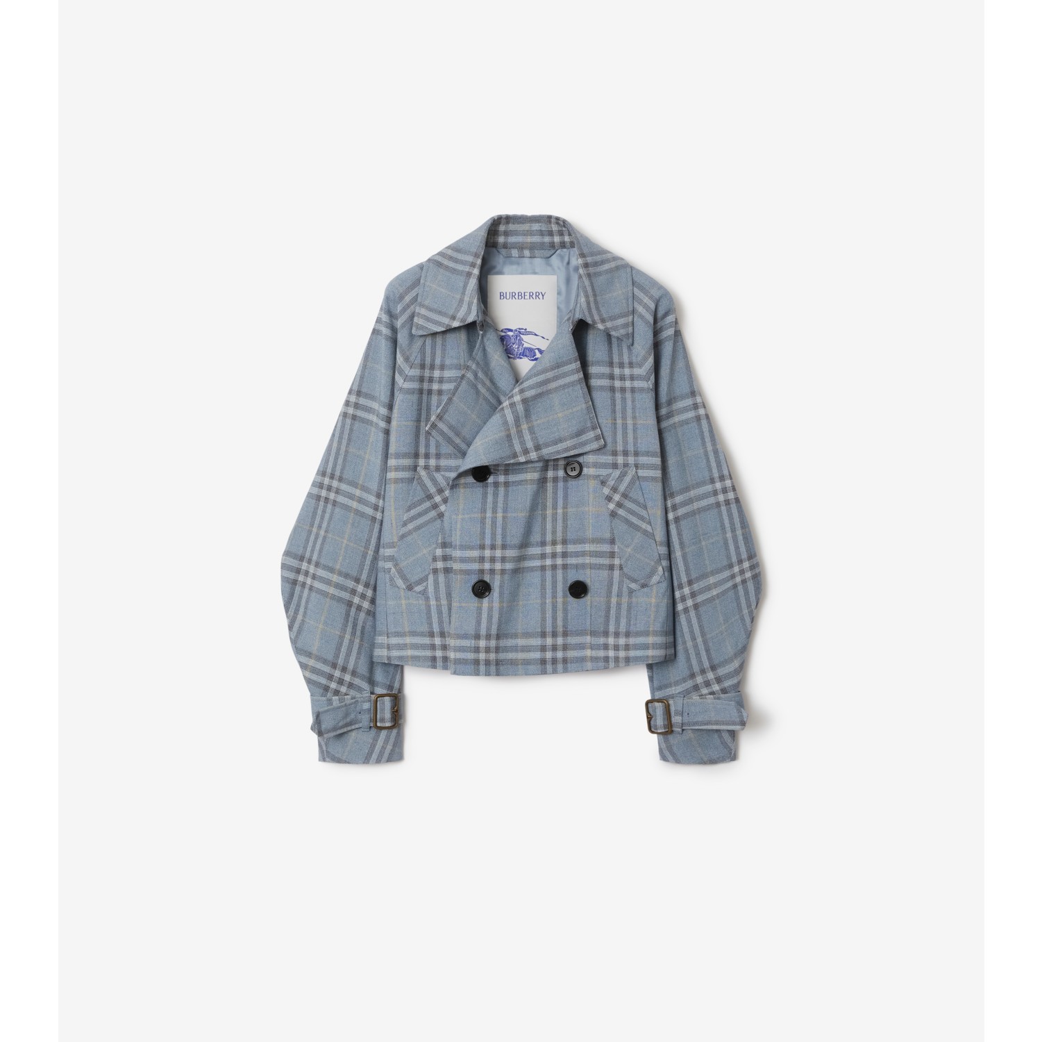 Chaqueta estilo trench coat en mezcla de seda Check