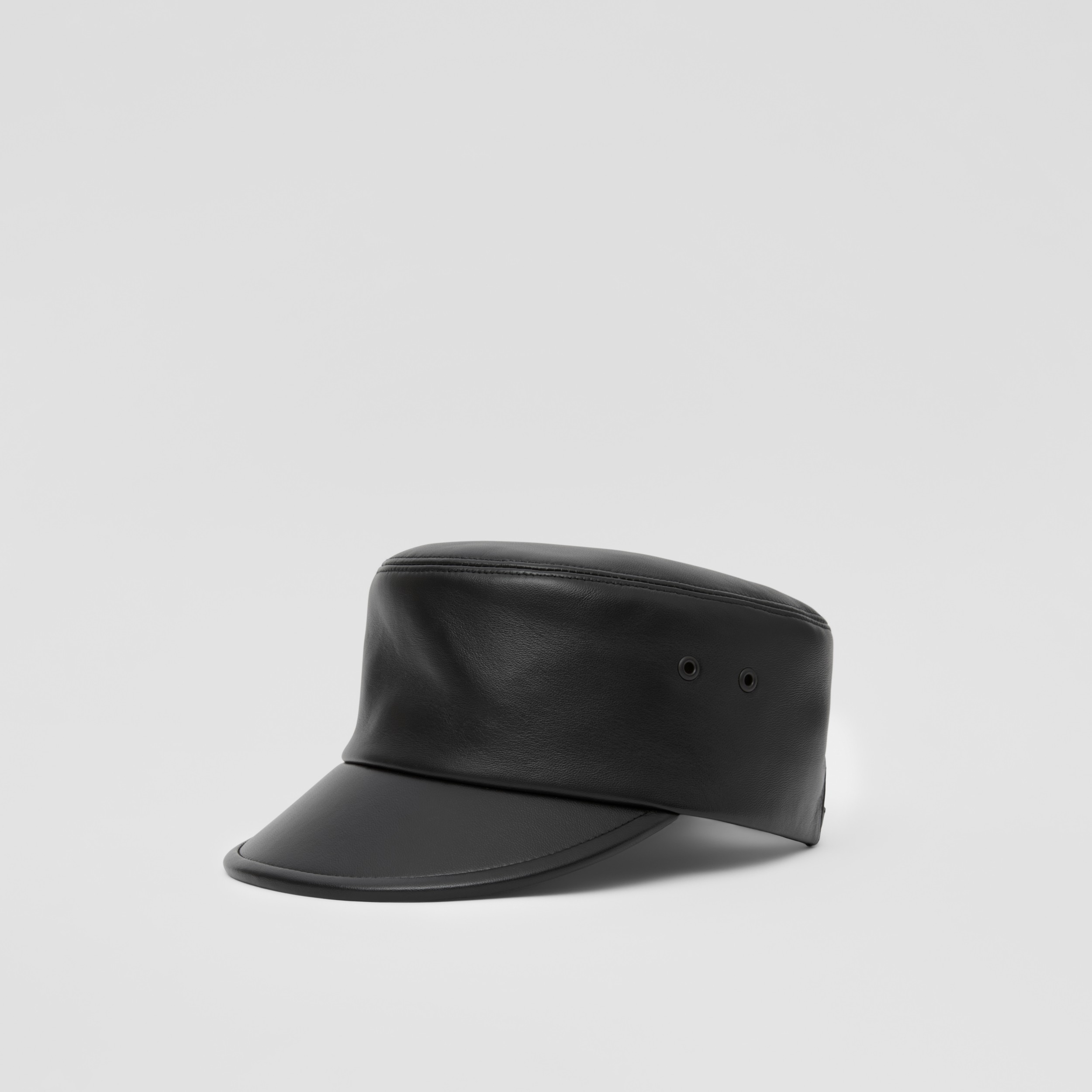 Leather Cap in Black | Burberry® Official