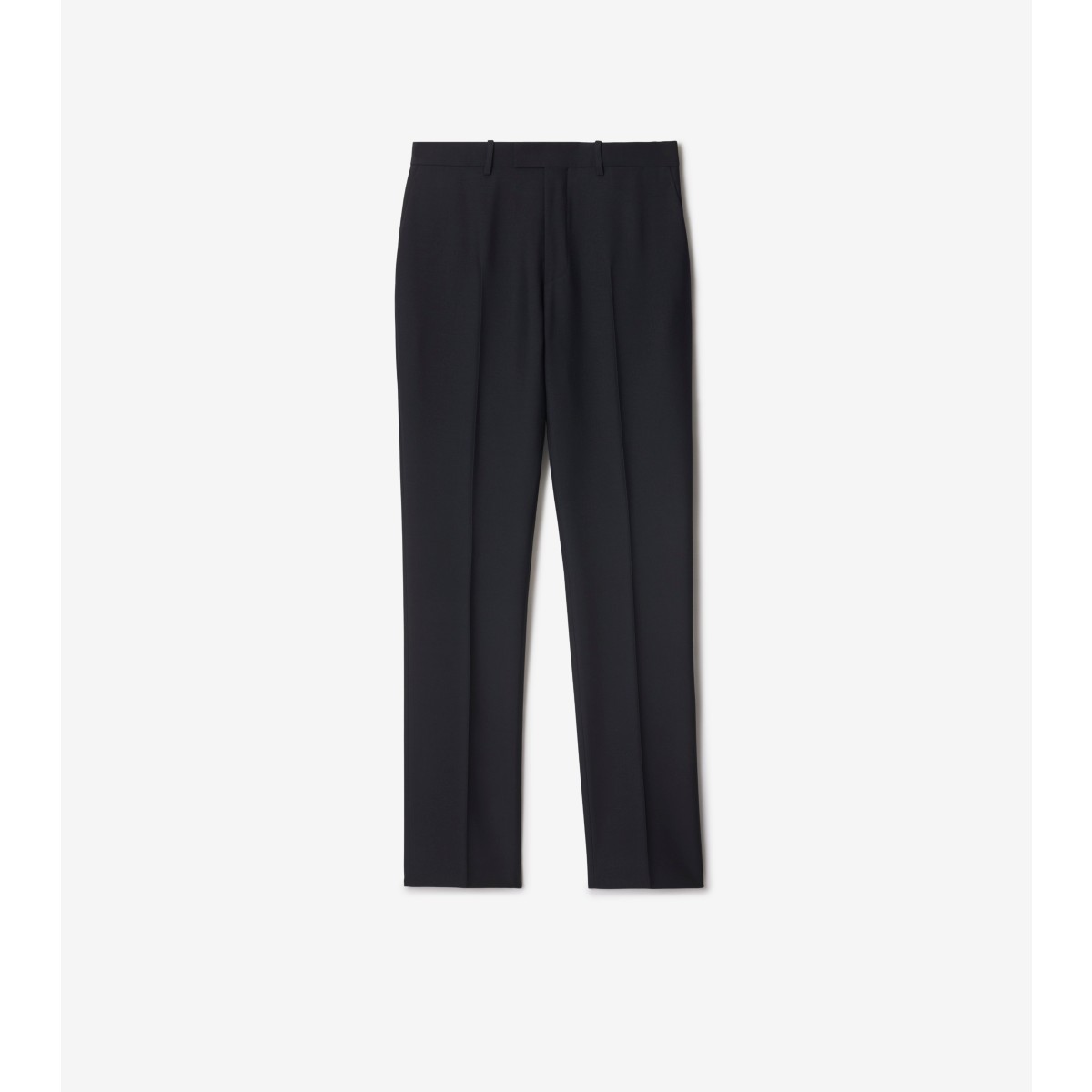 Shop Burberry Wool Tailored Trousers In Navy