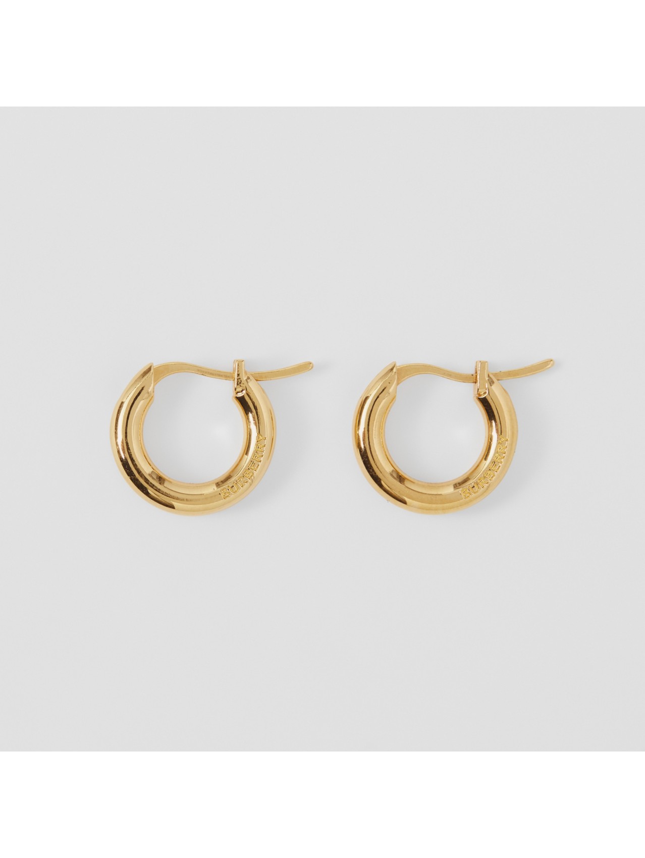 ロゴディテール ゴールドプレート フープイヤリング (ライトゴールド ...