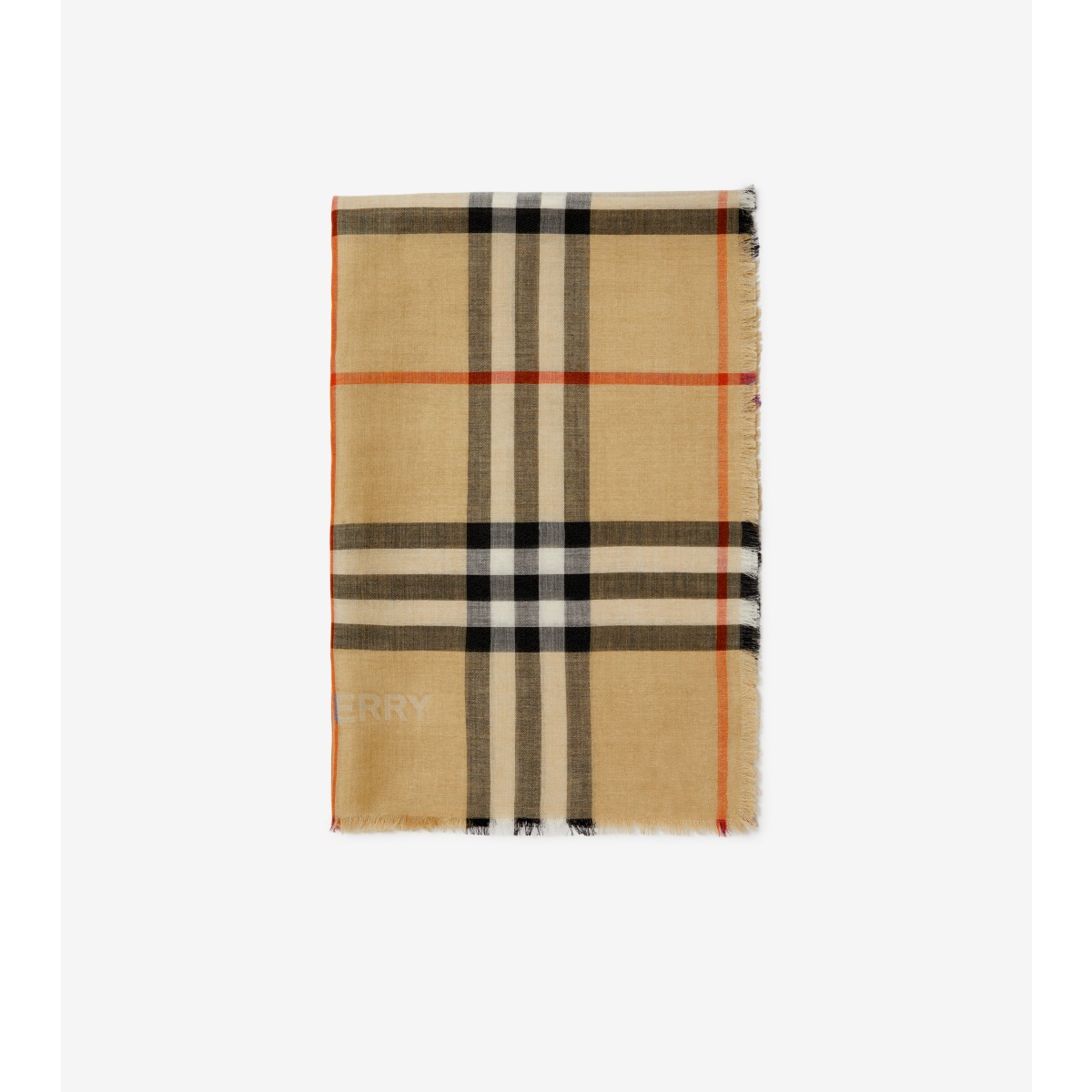  Check Wide Reversible Wool Silk Scarf