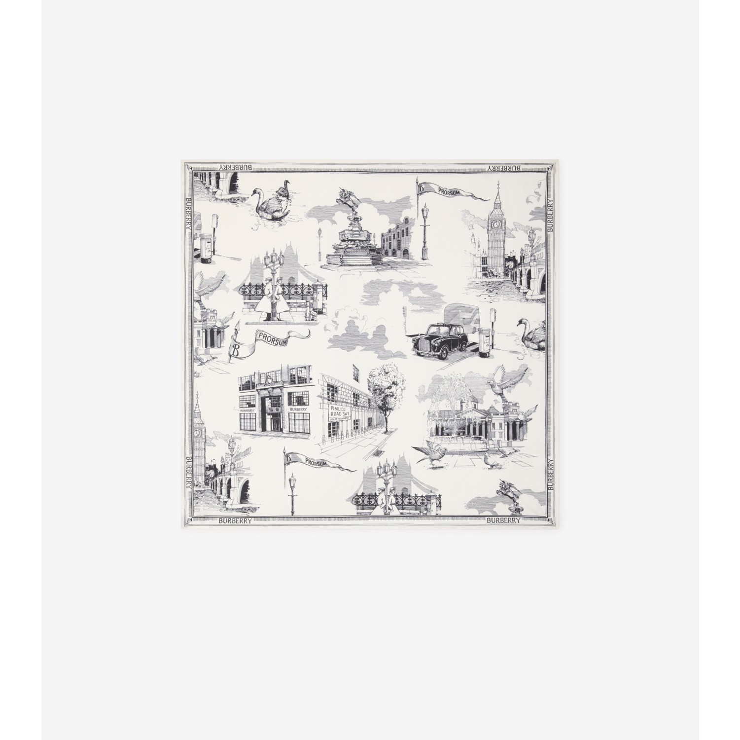 London Landmarks Silk Scarf