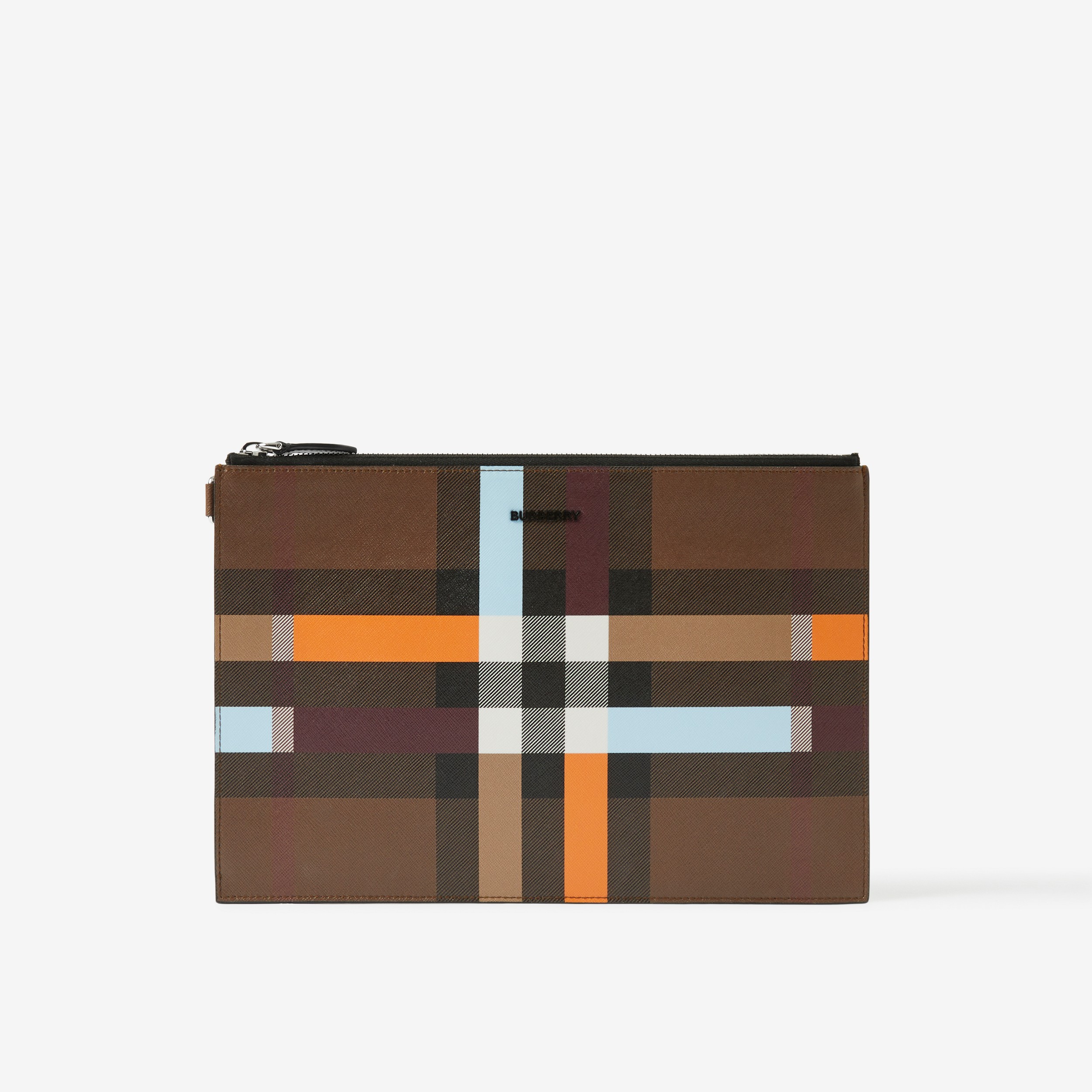 Pochette zippée Check color-block (Bouleau Brun Sombre) - Homme | Site officiel Burberry® - 1
